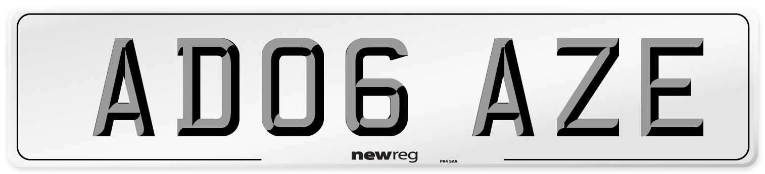 AD06 AZE Number Plate from New Reg